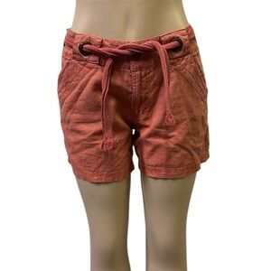 Aventura Women's Coral Rust Cotton High-Waist Drawstring Shorts
